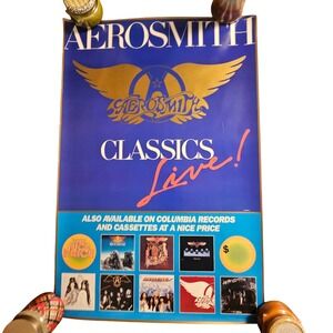 Aerosmith Classics Live Albums Promo Poster Display Vintage‎ 1986 24x36 Rock